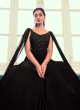 Black Gown In Georgette With Embroidery Work